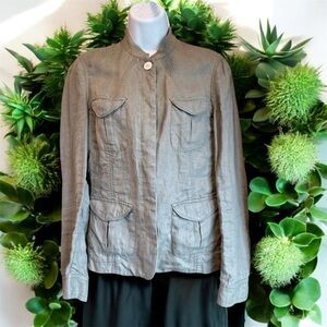 Lands’ End Linen Jacket blazer, sage green size 8